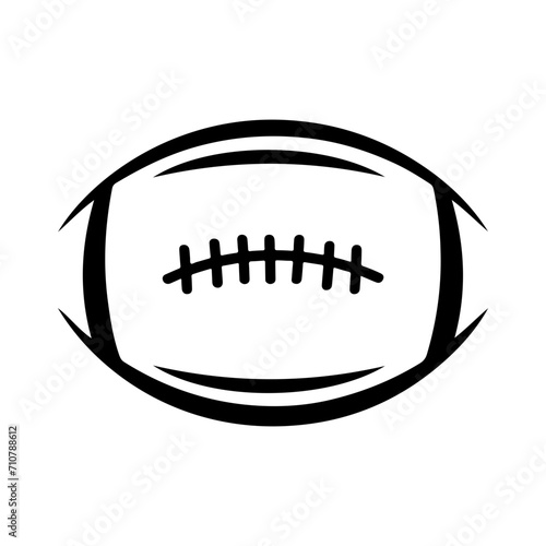 Football clip art design on plain white transparent isolated background for card, shirt, hoodie, sweatshirt, apparel, card, tag, mug, icon, poster or badge