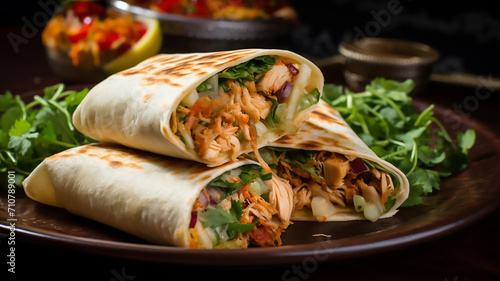 Chicken and vegetable wraps