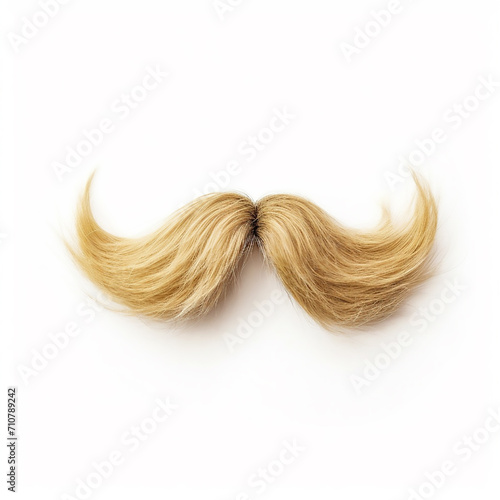 Blonde moustache isolated on white background