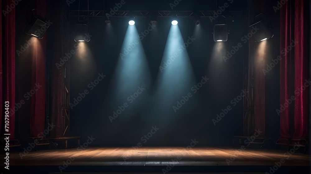 stage with spotlight on stage, moody stage light background