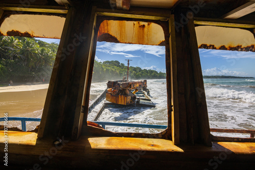 Yicel shipwreck in Manzanillo beach near Puerto Rico de Talamanca (Costa Rica) photo