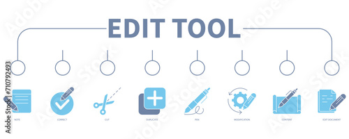 Edit tool banner web icon vector illustration concept