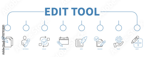 Edit tool banner web icon vector illustration concept