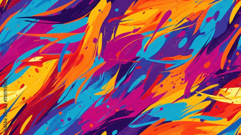  a multicolored background of paint splattered on a sheet of paper with the colors red, yellow, blue, purple, and orange.