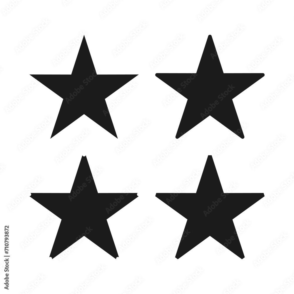 Star Shapes Corner Cut Icon Set Star Shapes Corner Cut Icon Set