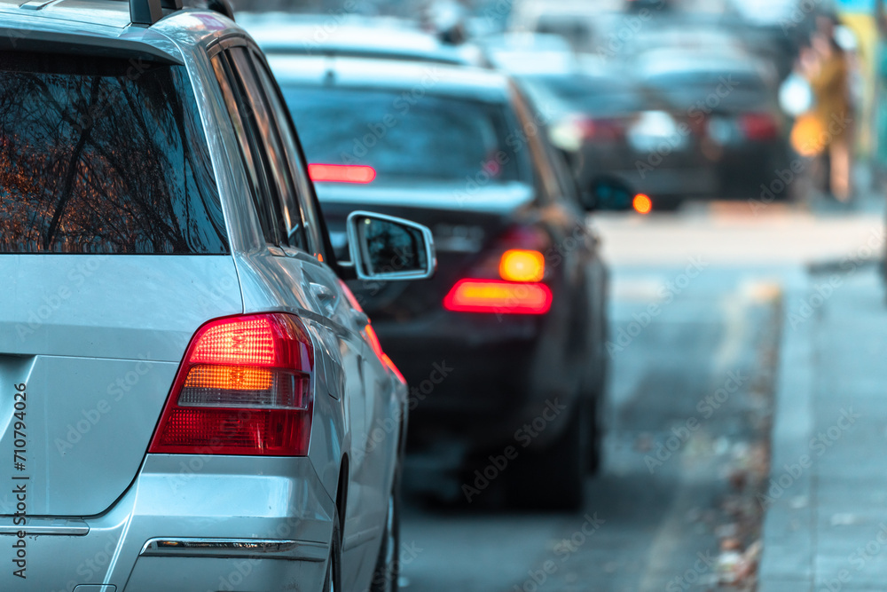 Gridlocked Commute: Cars in a Traffic Jam