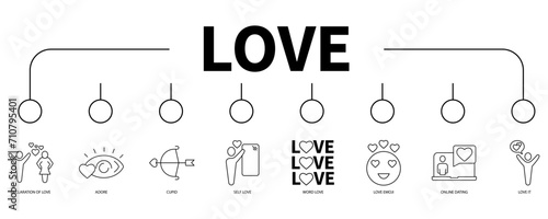 Love banner web icon vector illustration concept