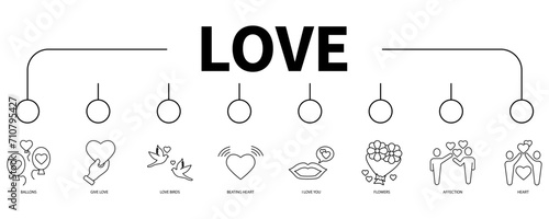 Love banner web icon vector illustration concept