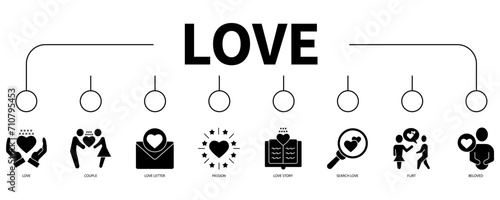 Love banner web icon vector illustration concept
