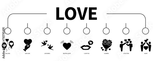 Love banner web icon vector illustration concept
