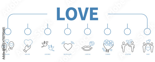 Love banner web icon vector illustration concept