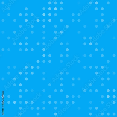 Abstract seamless geometric pattern. Mosaic background of white circles. Evenly spaced shapes of different color. Vector illustration on light blue background