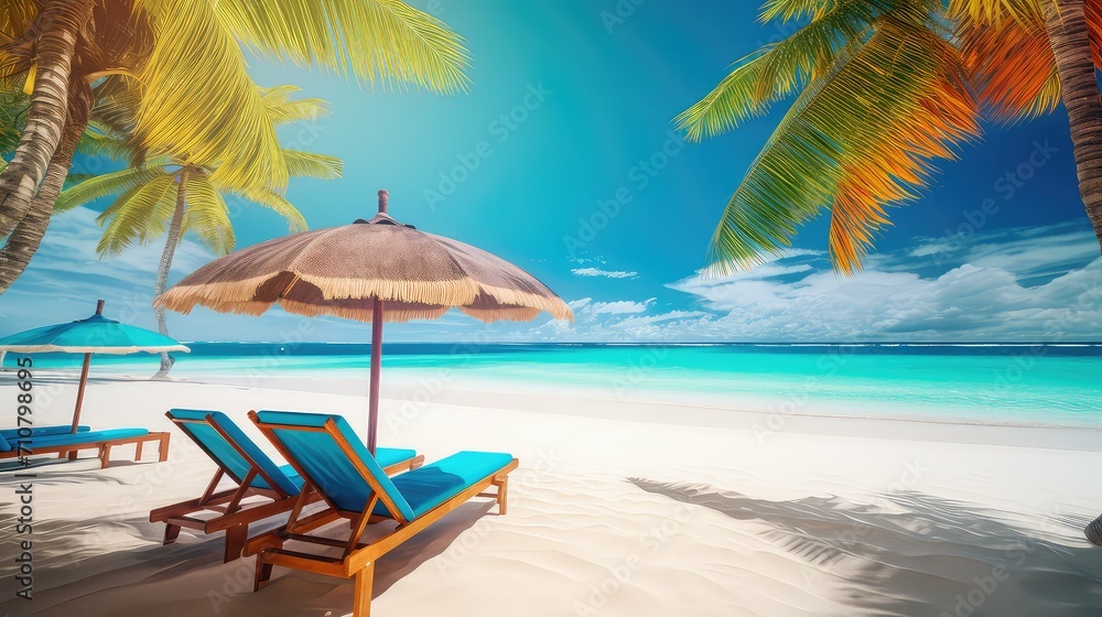 tropical holiday summer background illustration paradise sand, palm resort, getaway sunshine tropical holiday summer background