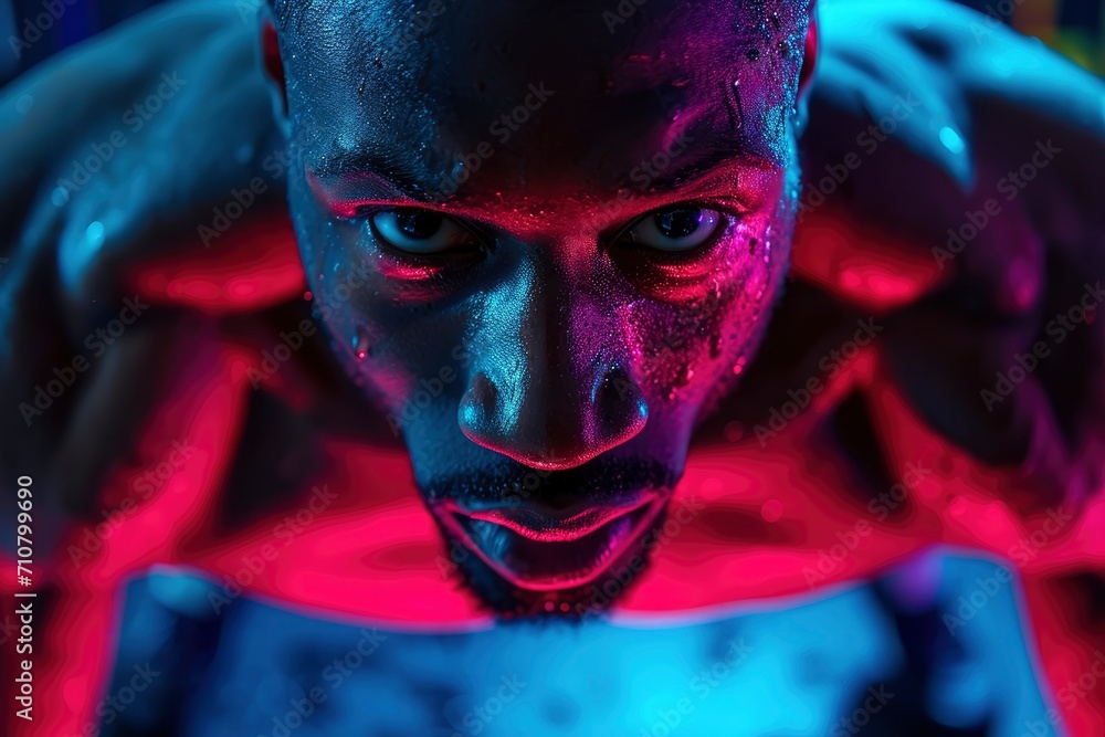 a person immersed in a workout. intensity of each exercise. infusing the visuals with a sense of vitality. Incorporate close-ups to convey the raw emotions and dedication of the individual. a person immersed in a workout. intensity of each exercise. infusing the visuals with a sense of vitality. Incorporate close-ups to convey the raw emotions and dedication of the individual.