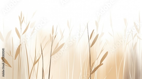  a close up of a grass field with lots of tall grass in the foreground and a white sky in the background.