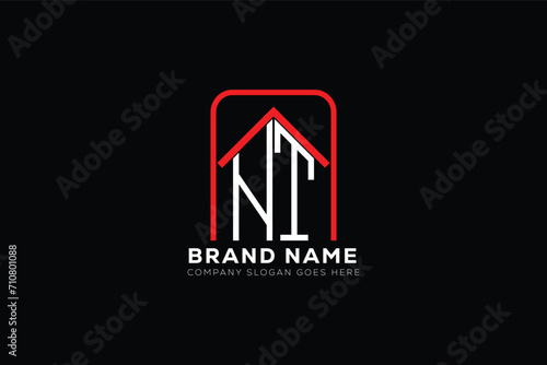 NT letter creative real estate vector logo design . NT creative initials letter logo concept. NT house sheap logo