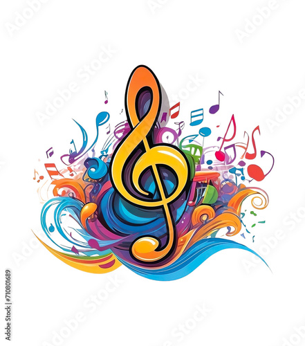music note icon in colorful style
