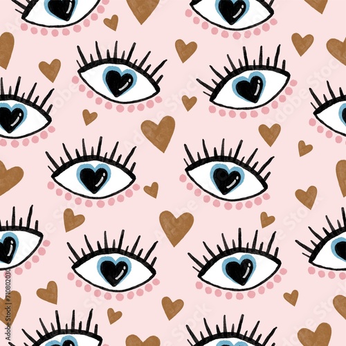 seamless pattern with eyes photo