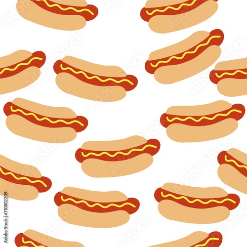 seamless pattern with hot dogs