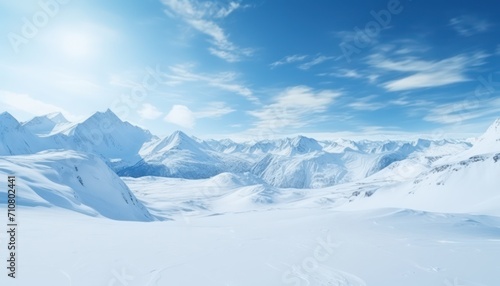 Snow covered mountains in winter, Snow mountains background
