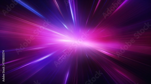 Bright light explosion with colorful rays in motion