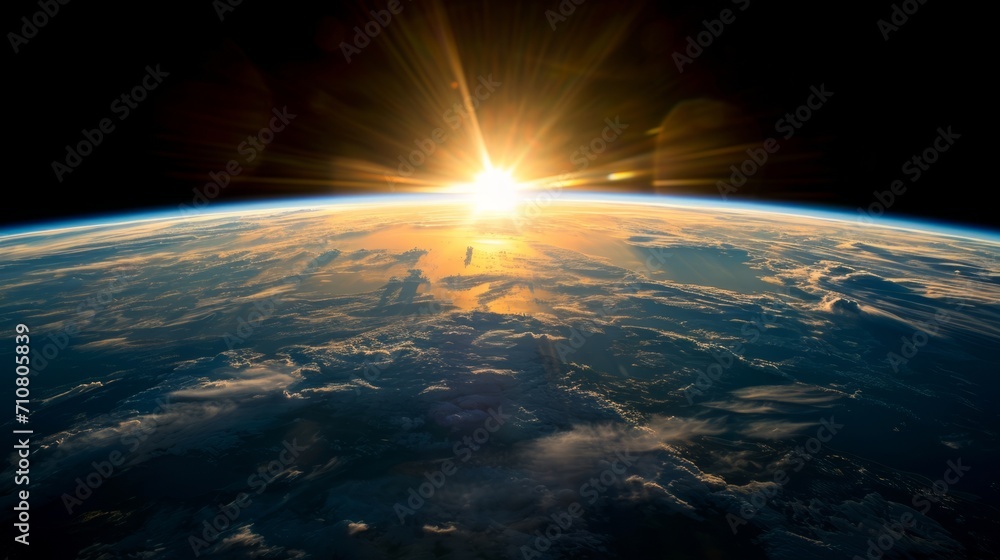 Sun Shining Over Earth, Bright and Beautiful View of Our Planet Sun Shining Over Earth, Bright and Beautiful View of Our Planet