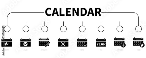 Calendar banner web icon vector illustration concept photo
