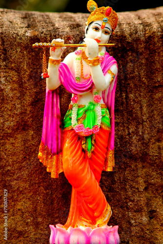 lord sri krishna idol with beautiful background