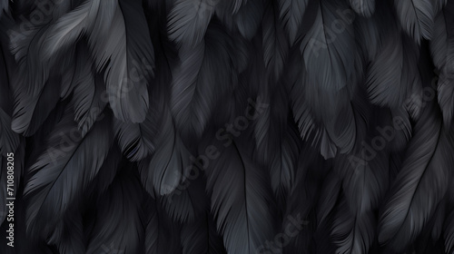 close up of texture - black feathers © alexkich