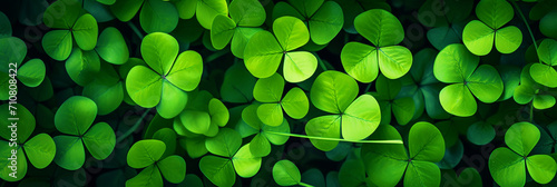 Four leaf clovers pattern background - ai generative