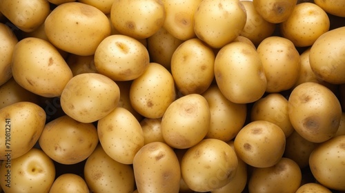  a pile of potatoes sitting next to each other on top of a pile of other potatoes on top of a table.