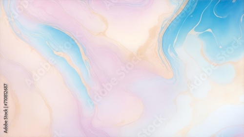 pink and blue color with golden lines liquid fluid marbled texture background photo