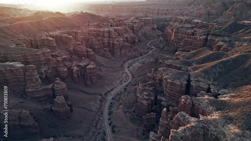 Charyn. Kazakhstan. Charyn canyon aerial video from a quadcopter.