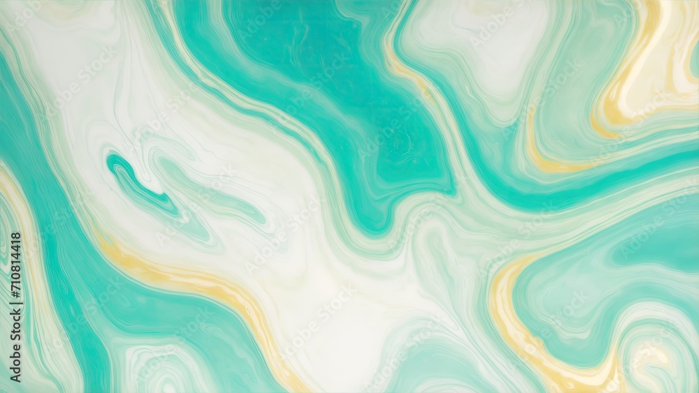 Green and blue color with golden lines liquid fluid marbled texture background Green and blue color with golden lines liquid fluid marbled texture background