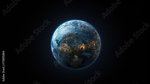 the globe from space, presenting a detailed and authentic Earth surface and world map as seen from outer space, a minimalist modern style for a visually impactful image. © lililia