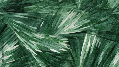  a close up of a green leafy plant with white and green stripes on the leaves of a palm tree.