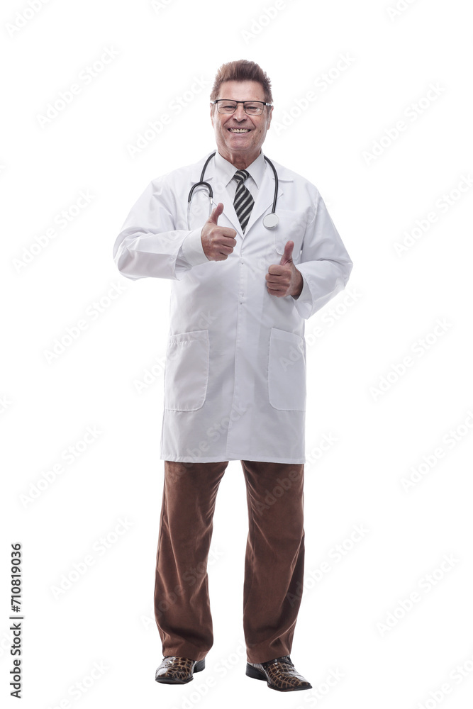 friendly therapist looking at you. isolated on a white friendly therapist looking at you. isolated on a white