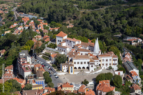 Sintra National Palace. Sintra town. Portugal. Top view