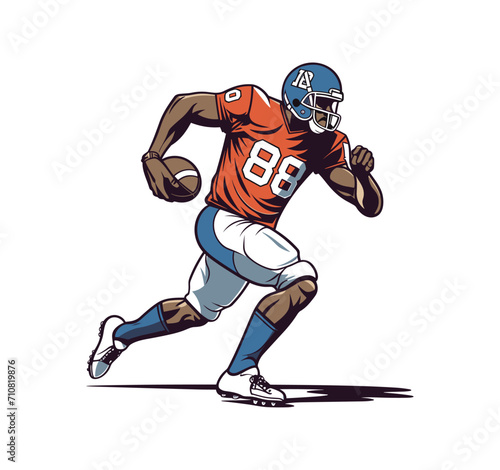 American football player with ball