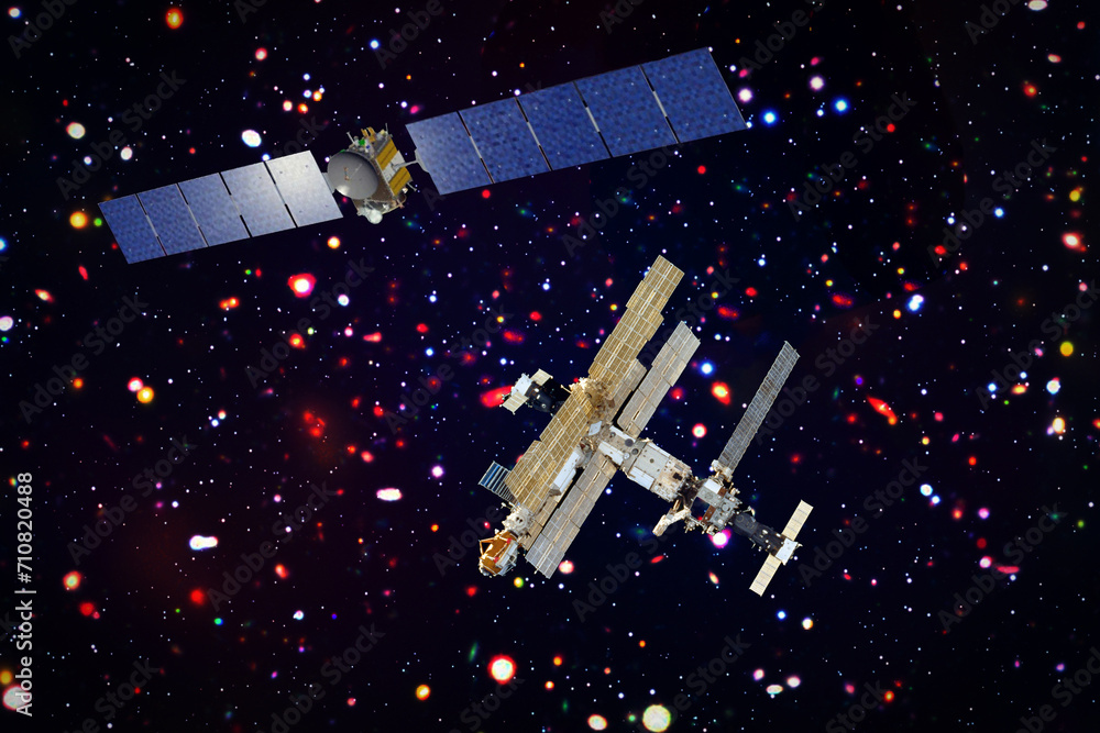 Spaceship in outer space. The elements of this image furnished by NASA. Spaceship in outer space. The elements of this image furnished by NASA.