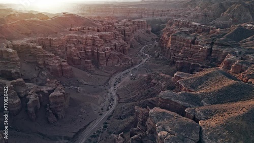 Charyn. Kazakhstan. Charyn canyon aerial video from a quadcopter.