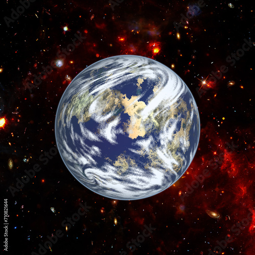 Magnificent earth in outer space. The elements of this image furnished by NASA.