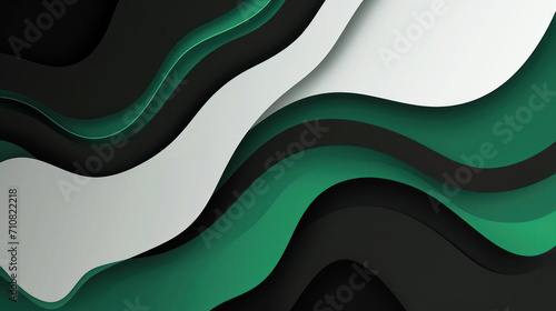 Chic Elegance: Modern Poster Template in Green, Black, and White. Generative AI