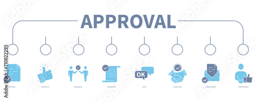 Approval banner web icon vector illustration concept