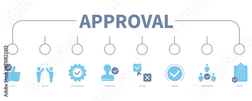 Approval banner web icon vector illustration concept