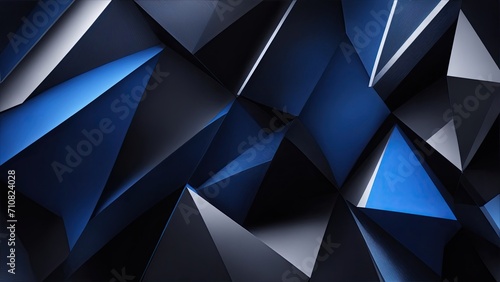 Black and deep Blue abstract modern Geometric shapes background