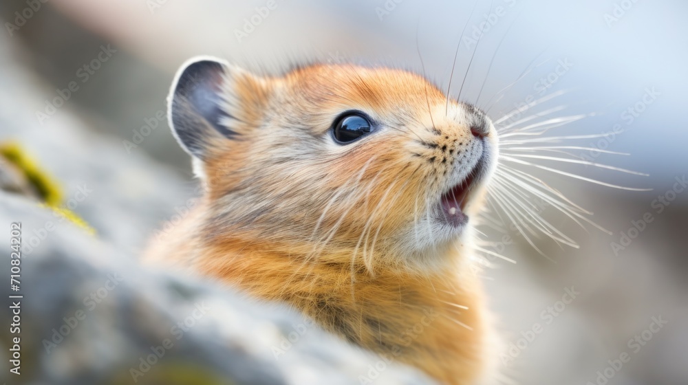 a close up of a small animal with it's mouth open and it's eyes wide wide open. a close up of a small animal with it's mouth open and it's eyes wide wide open.