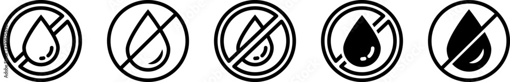 No water line icon set. No water line icon set.