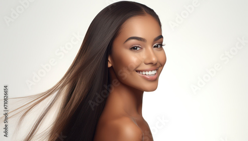 black woman, Elegance: Spa and Skincare Delight - Beauty Treatment, Smiling Woman with Smooth Skin - Banner