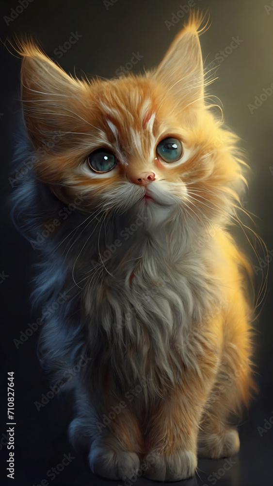 Fototapeta premium big-eyed golden cat